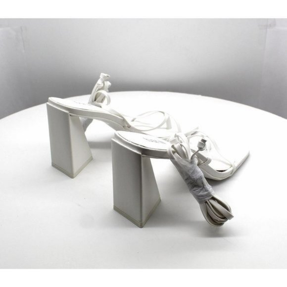 bar iii alana tie up geo heel sandals